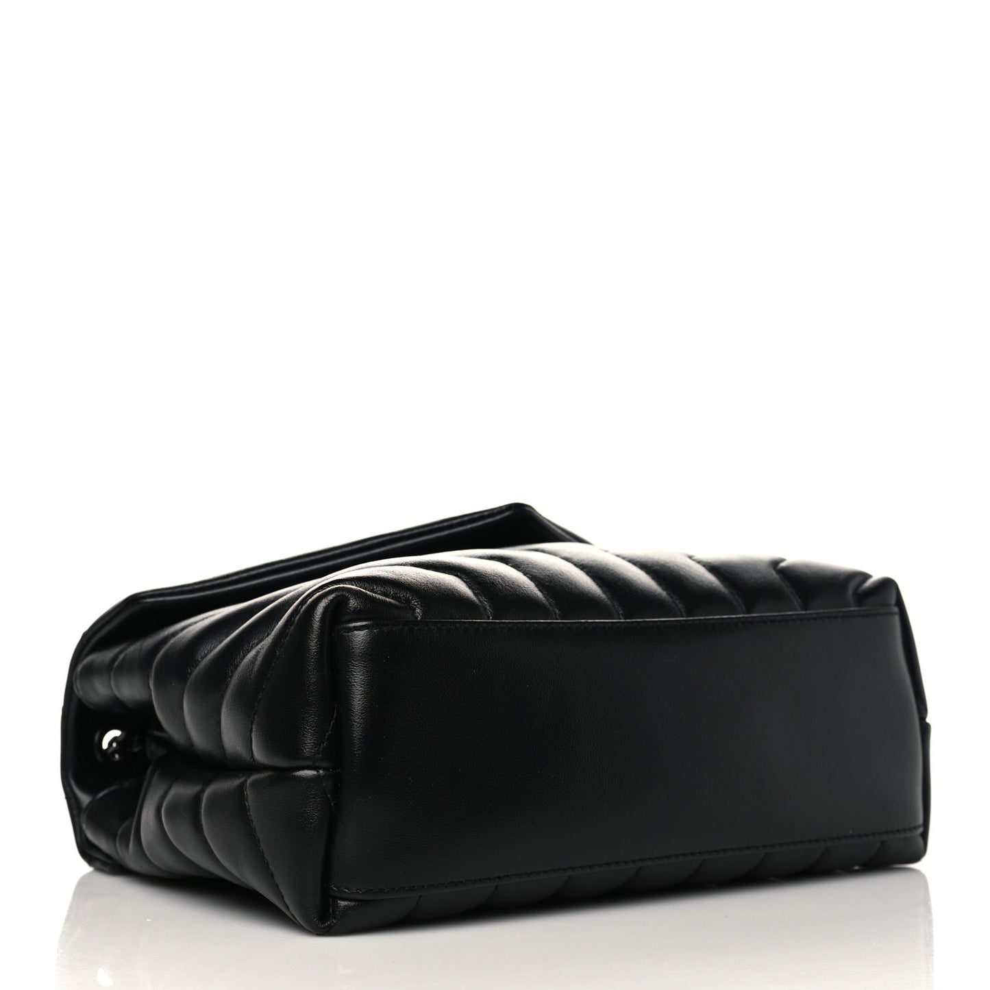 Calfskin Y Quilted Monogram Monochrome Small Loulou Chain Satchel Black