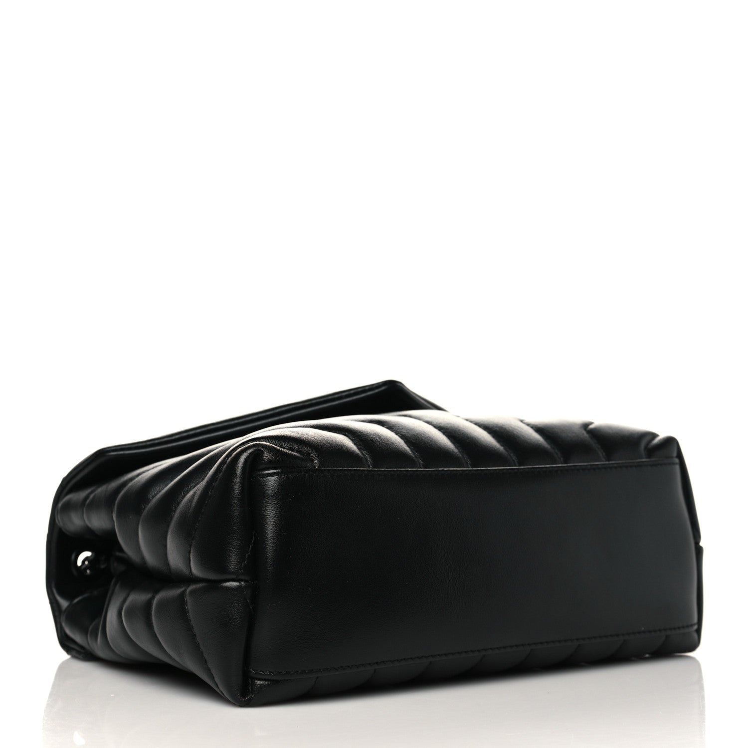 Saint Laurent Calfskin Y Quilted Monogram Monochrome Small Loulou Chain Satchel Black 4 of 6