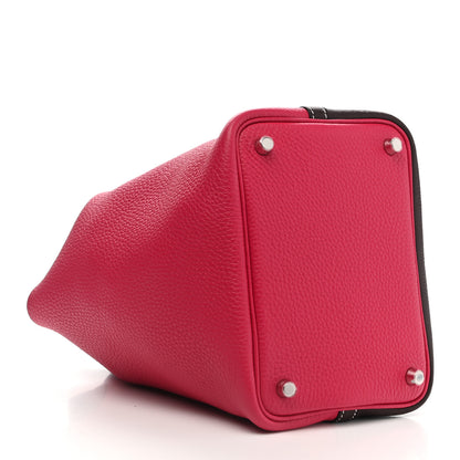 Hermes Taurillon Clemence Casaque Picotin Lock 18 PM Rouge Sellier Framboise 4 of 11