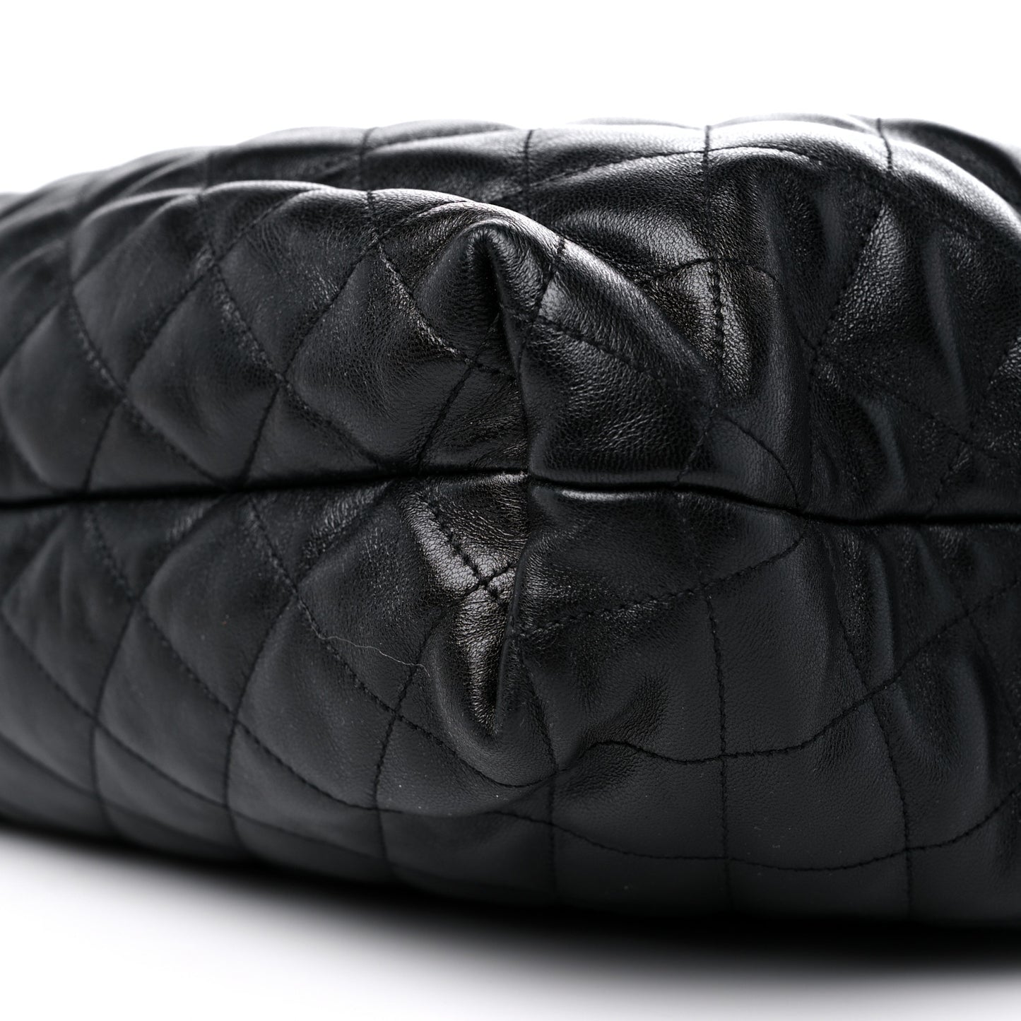 Lambskin Quilted Maxi Icare Shopping Tote Black