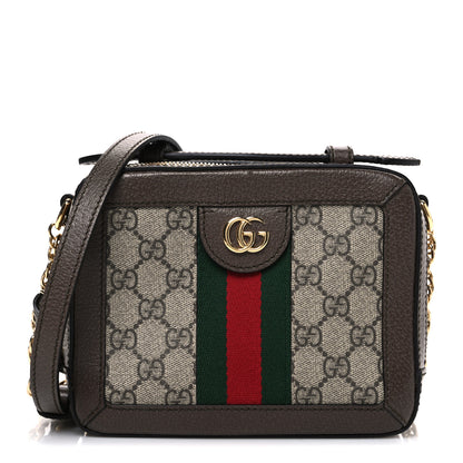 Gucci GG Supreme Monogram Mini Ophidia Top Handle Shoulder Bag Brown 1 of 9