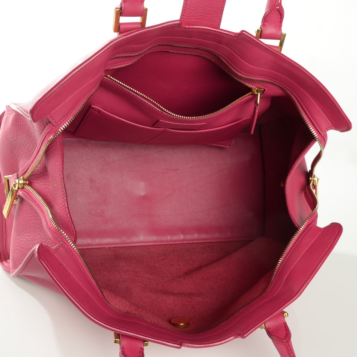 Calfskin Medium Classic Y Cabas Fuchsia