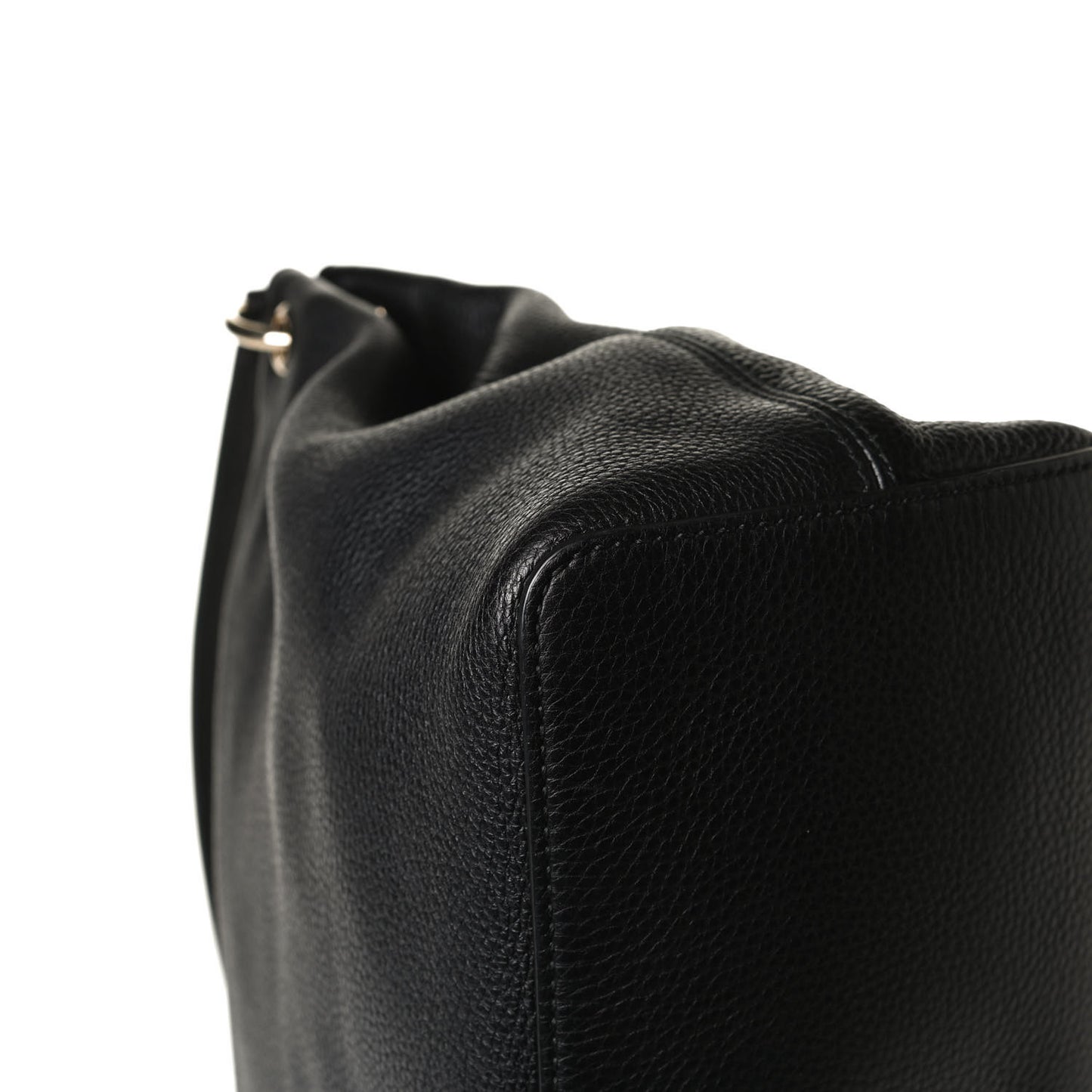 Pebbled Calfskin Large Soho Hobo Black
