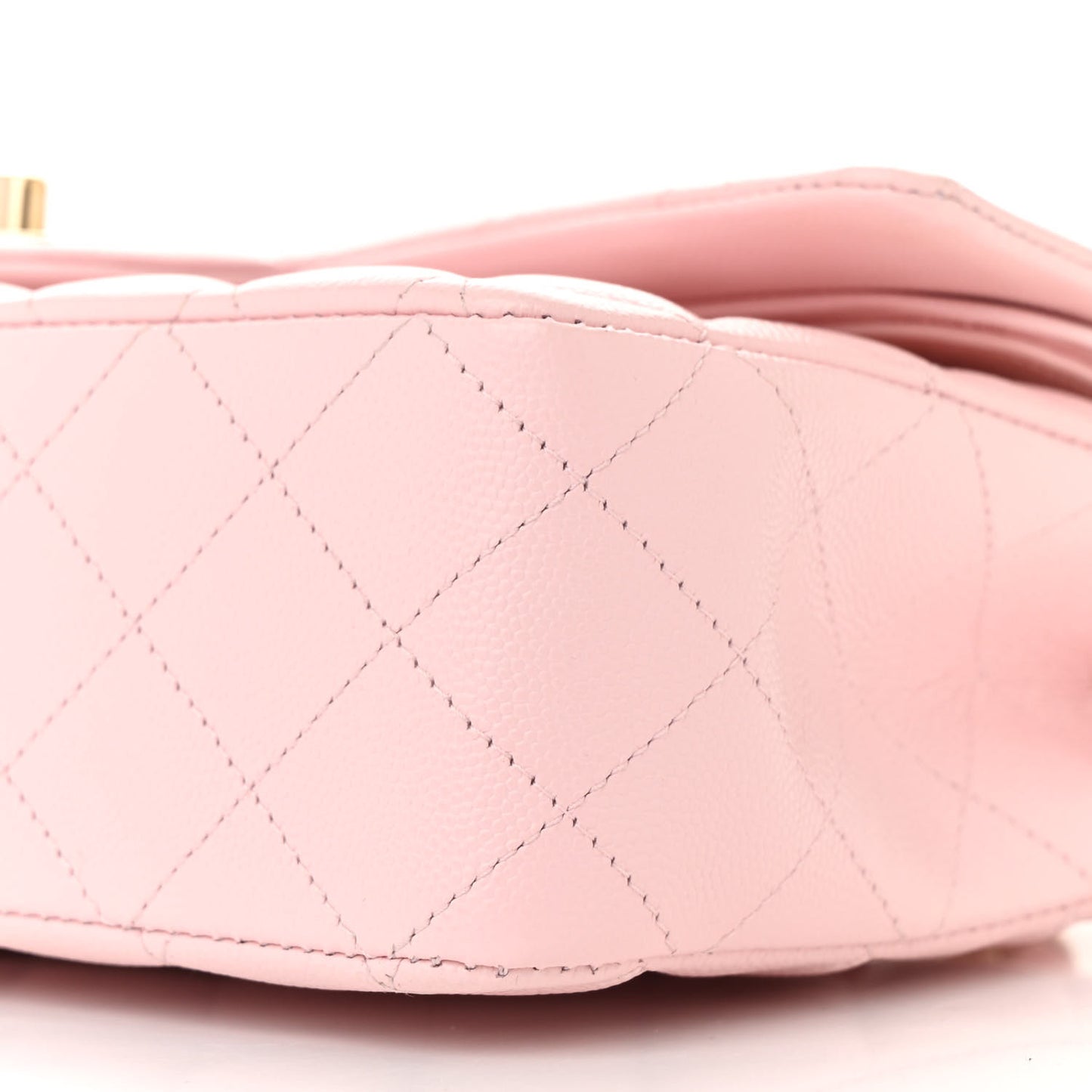 Caviar Quilted Medium Double Flap Light Pink