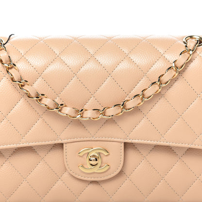 Chanel Caviar Quilted Medium Double Flap Beige 11 of 12