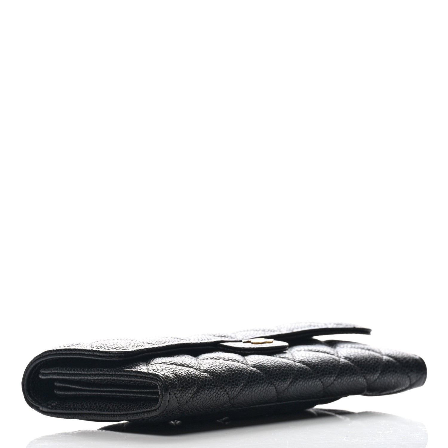 Chanel Caviar Quilted Large Gusset Flap Wallet Black 4 of 7