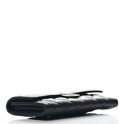Chanel Caviar Quilted Large Gusset Flap Wallet Black 4 of 7