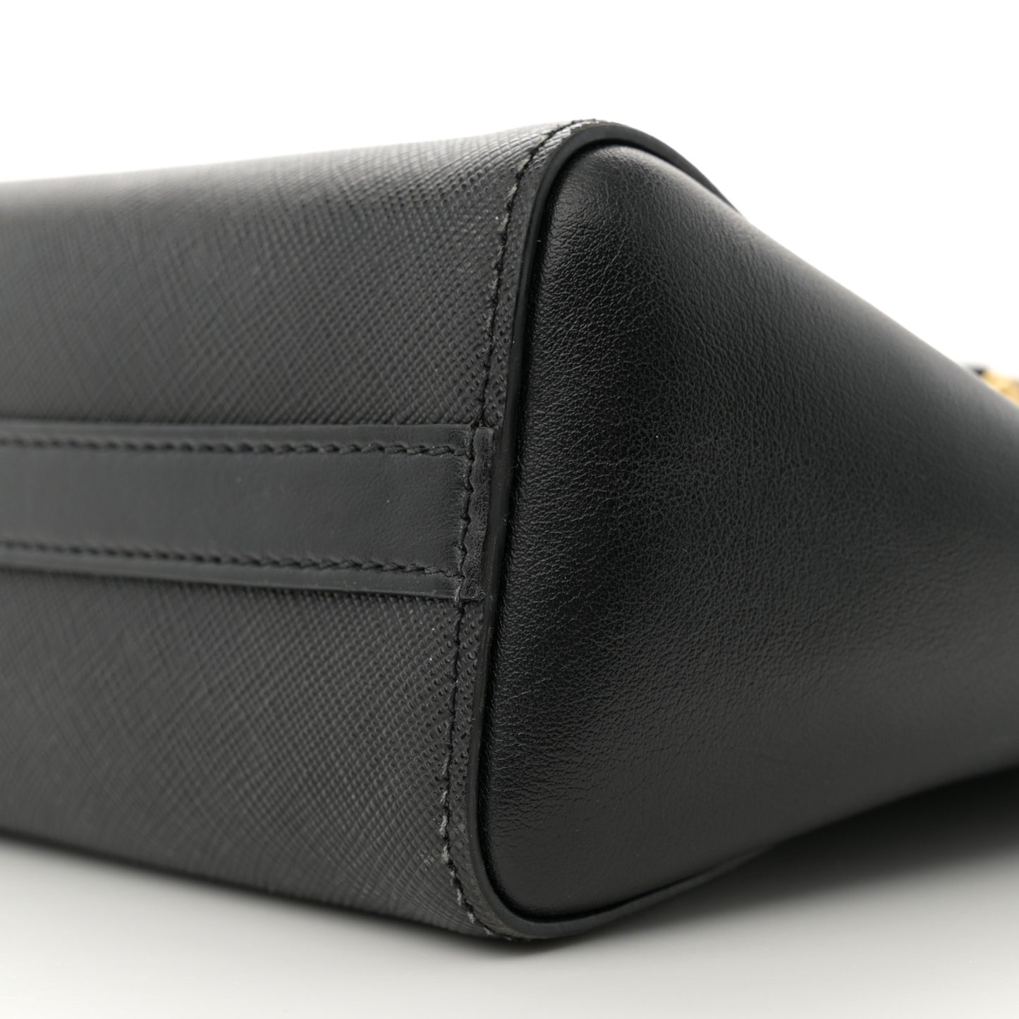 Saffiano Soft Calfskin Small Zippered Tote Black