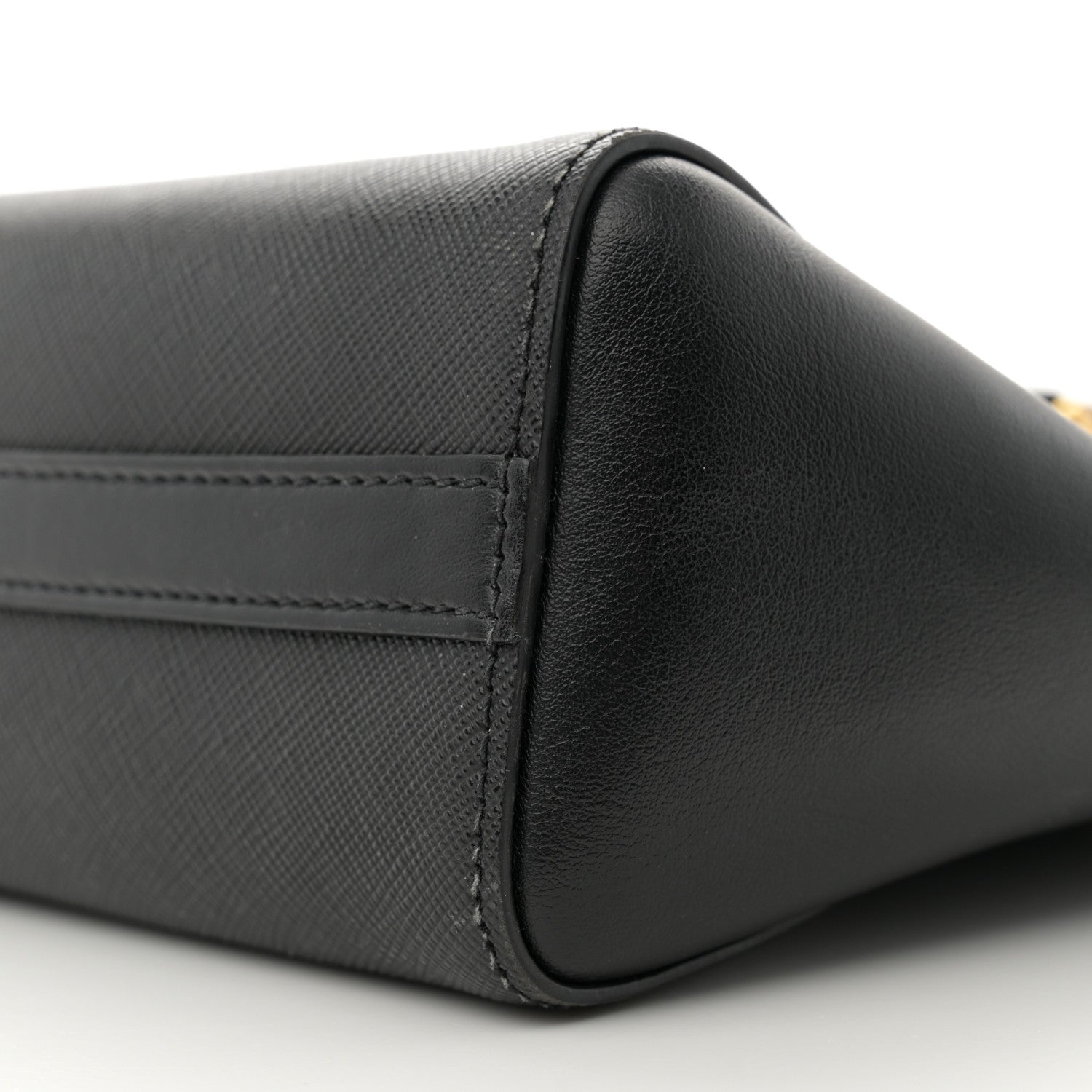Prada Saffiano Soft Calfskin Small Zippered Tote Black 9 of 11