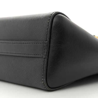 Prada Saffiano Soft Calfskin Small Zippered Tote Black 9 of 11
