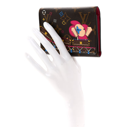 Louis Vuitton Monogram 2020 Christmas Animation Roller Coaster Victorine Wallet Pivoine 2 of 8