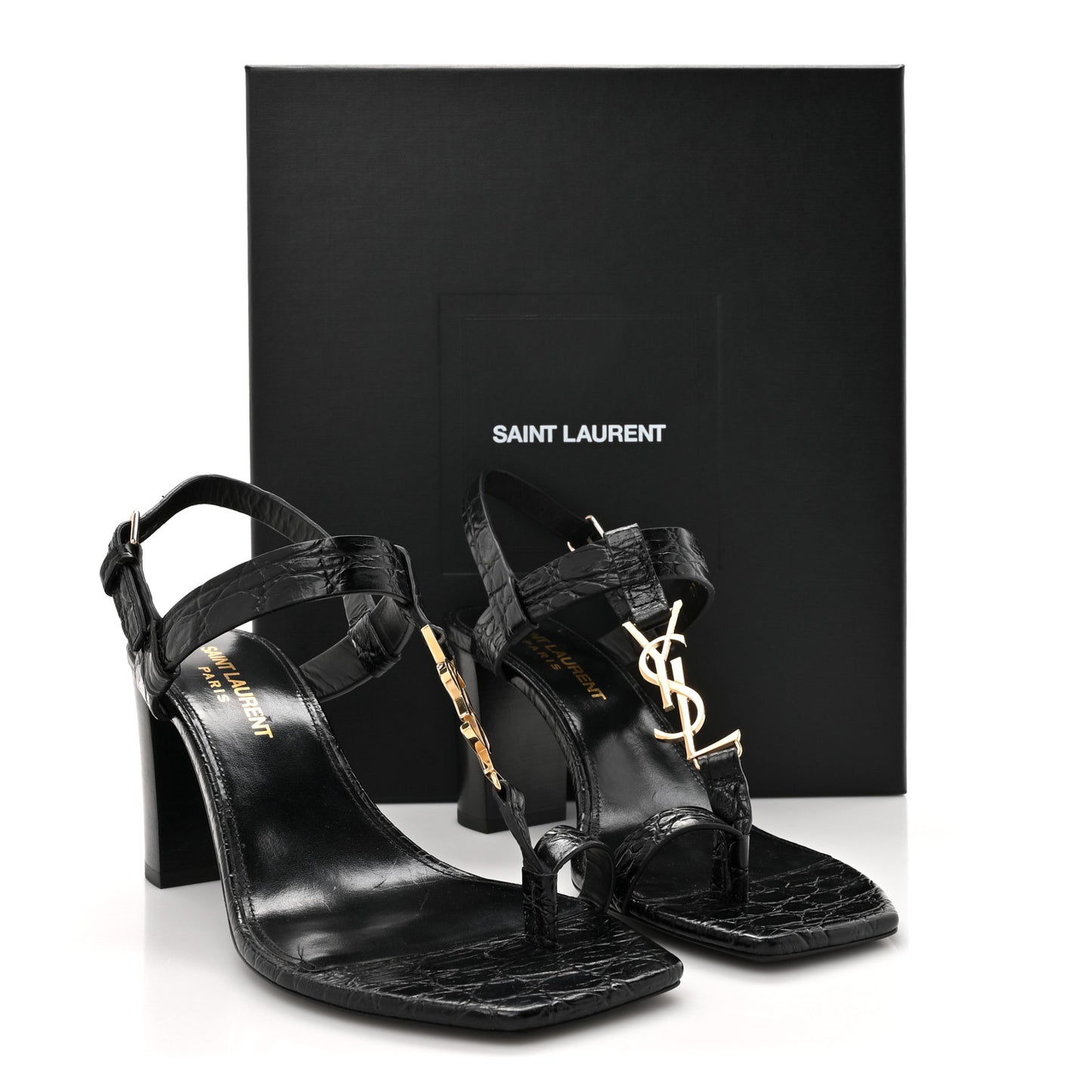 Calfskin Fake Cocco Cassandra 75 Sandals 36 Black