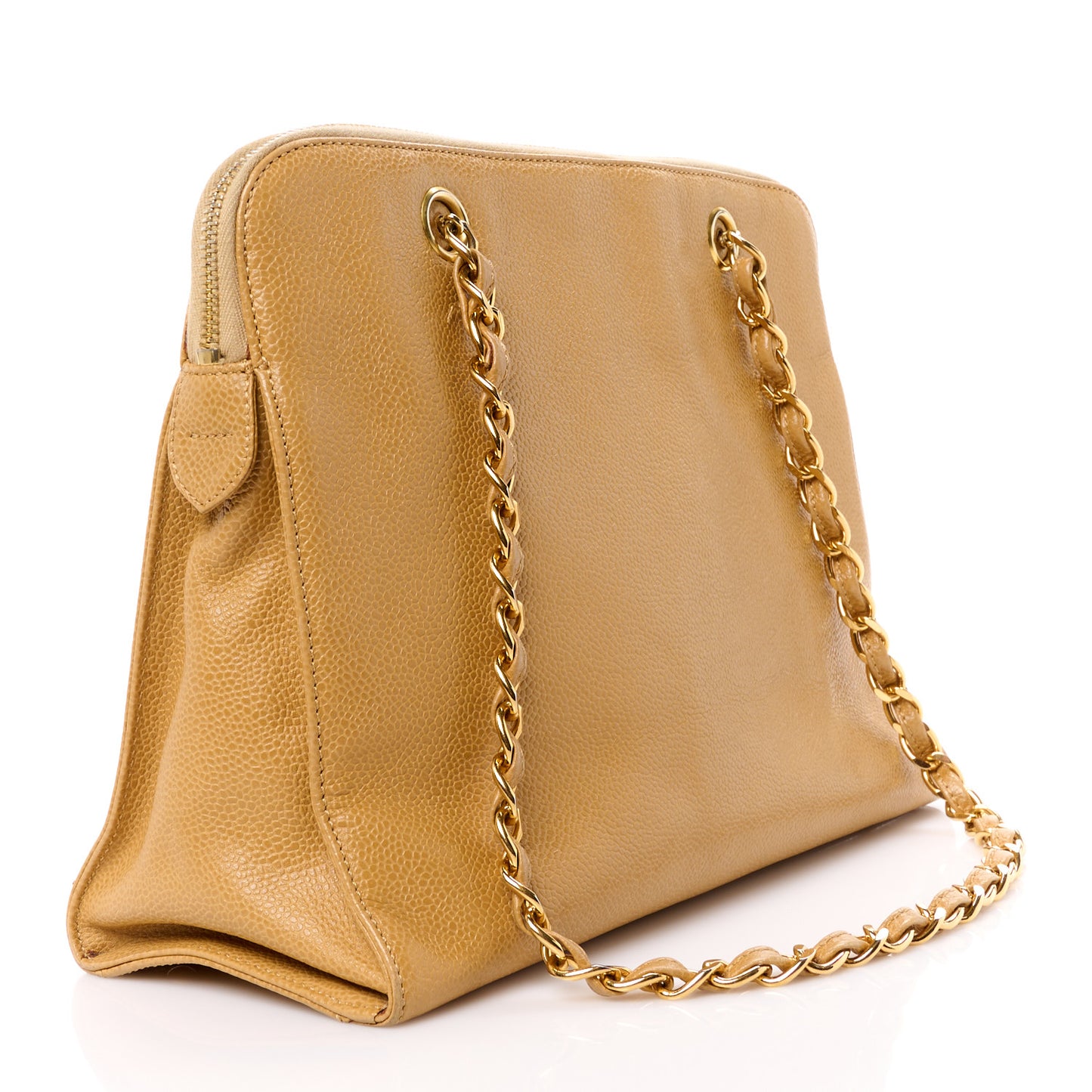 Caviar Flap Shoulder Bag Beige