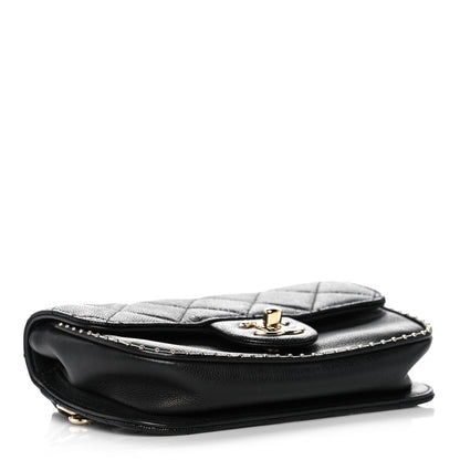 Chanel Caviar Quilted Studded Flap Waist Bag Black 4 of 11