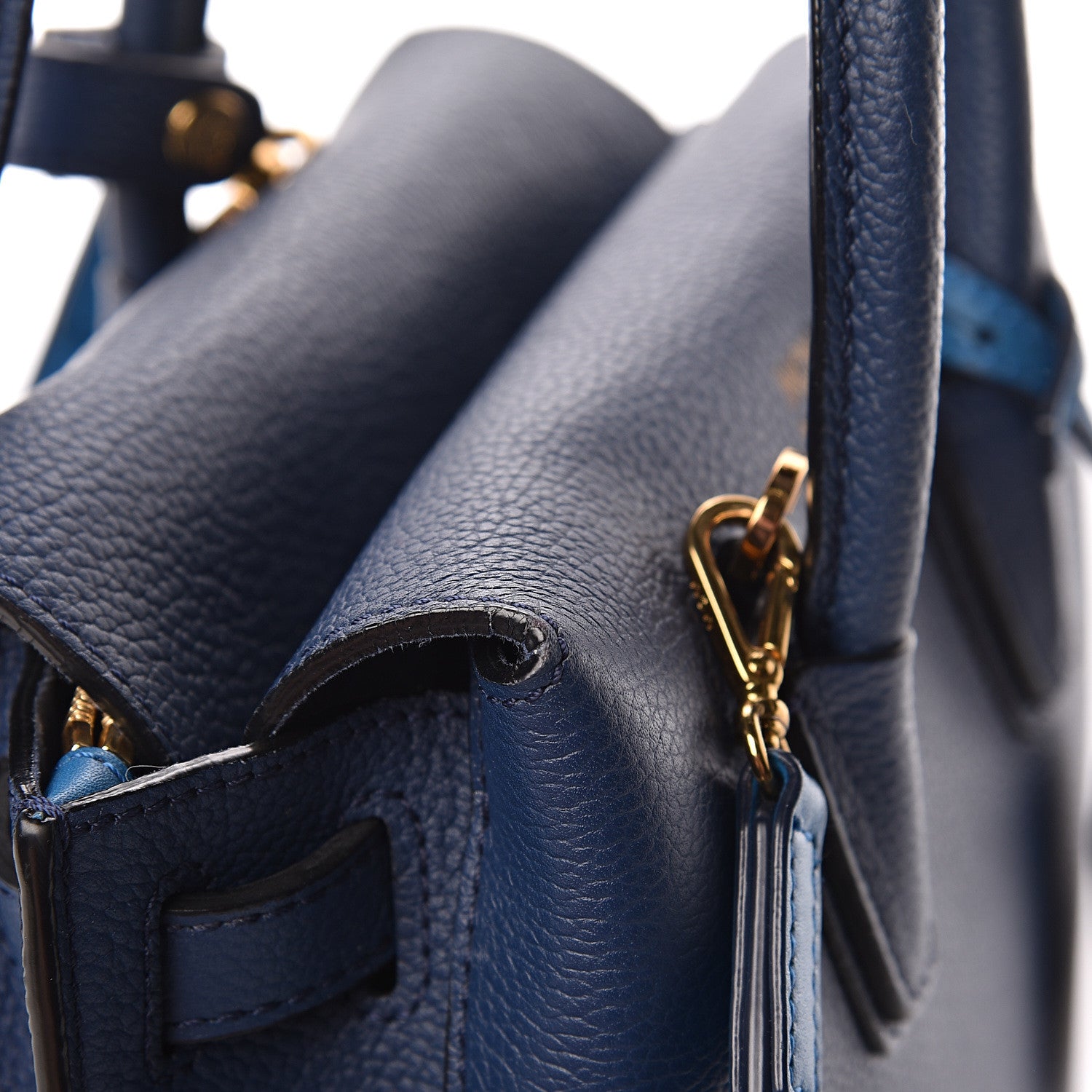MCM Grained Calfskin Mini Milla Tote Navy 11 of 19