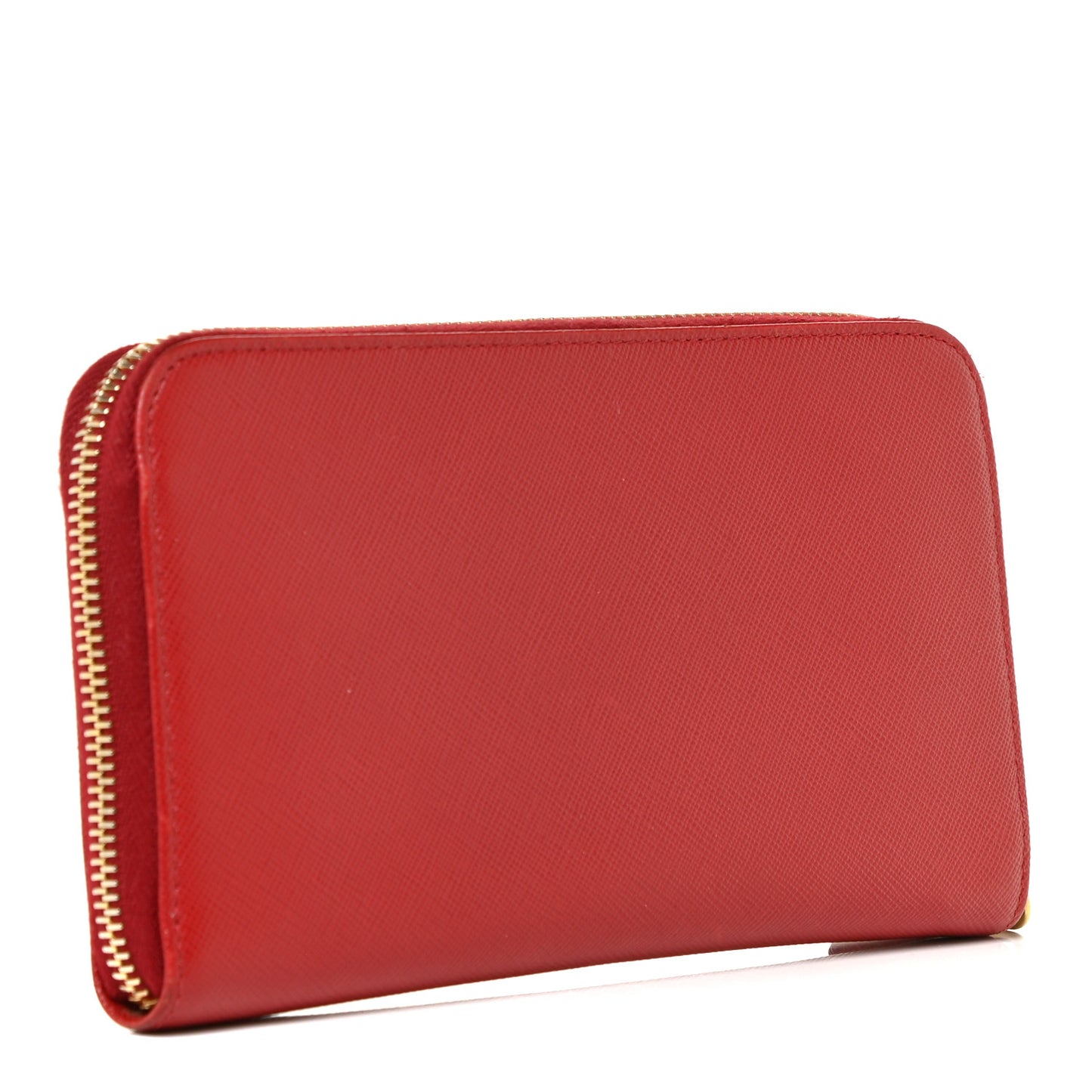 Saffiano Metal Zip Around Wallet Fuoco