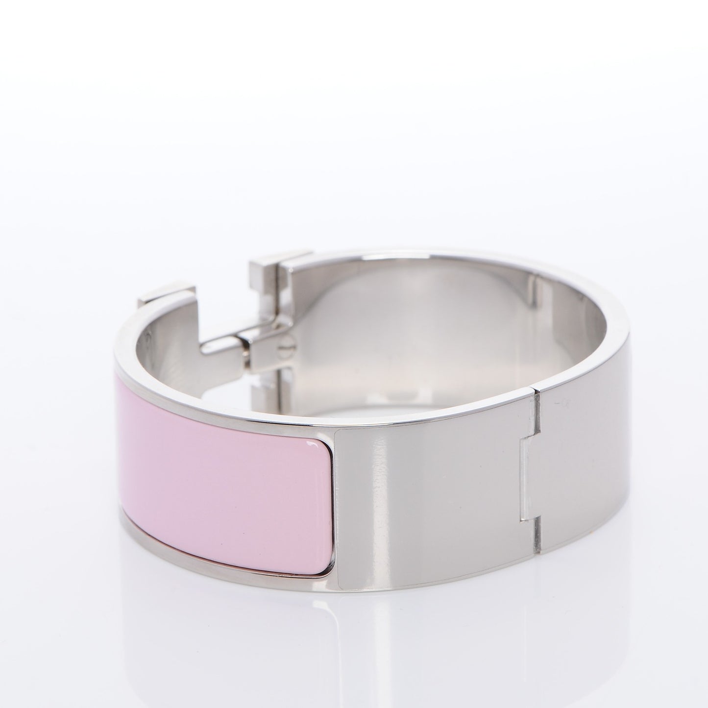 Enamel Wide Clic Clac H Bracelet GM Rose Nacarat