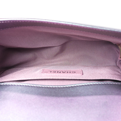 Chanel Iridescent Patent Calfskin PVC Quilted Small Boy Flap Light Purple 5 of 10