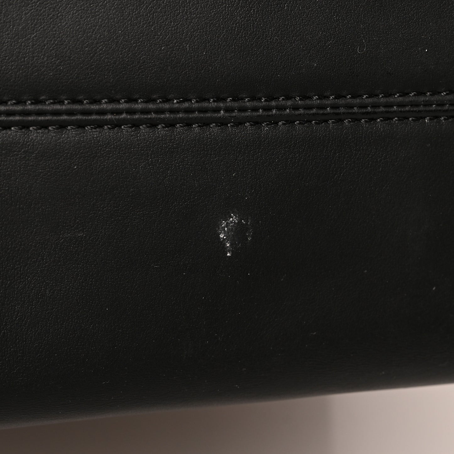 Glazed Fabric Vitello Century FF 1974 Stamp Patch Shopping Tote Mogano Panna Black