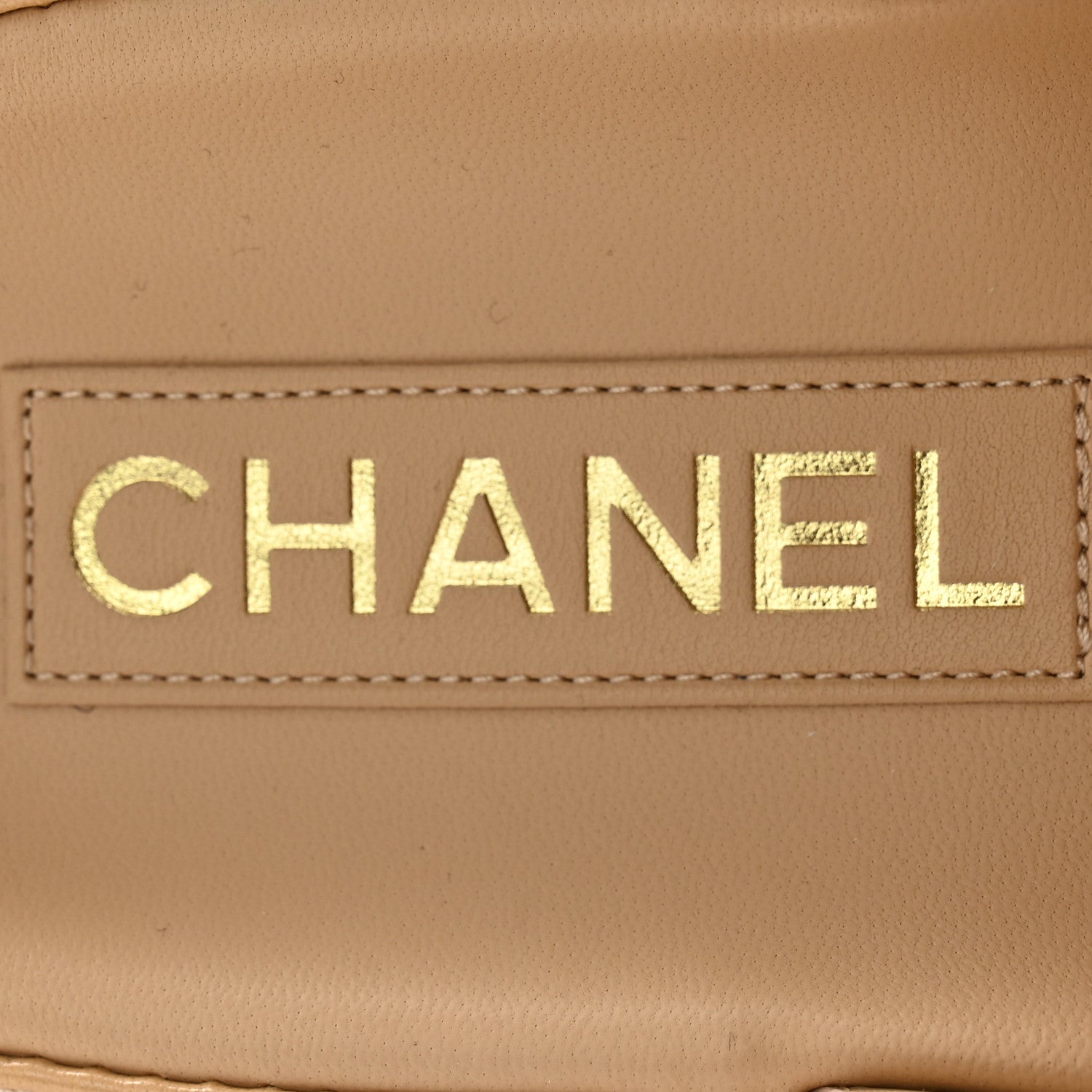 Chanel Lambskin Quilted Velcro Dad Chain CC Slide Sandals 37 Beige 6 of 9