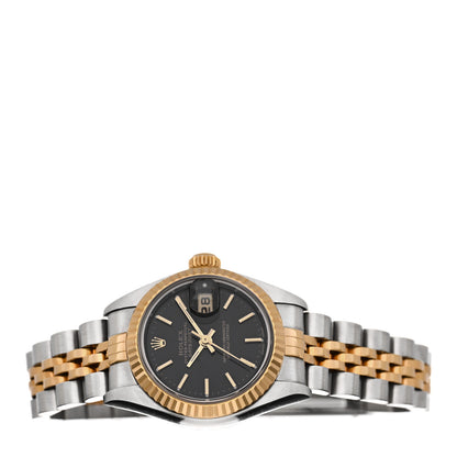 Rolex Stainless Steel 18K Yellow Gold 26mm Oyster Perpetual Datejust Watch Black 79173 2 of 5