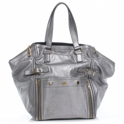 Saint Laurent Leather Medium Downtown Tote Silver 1 of 7