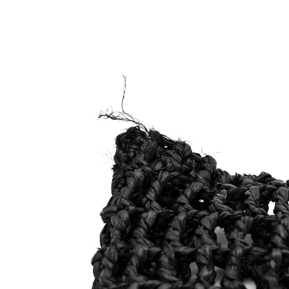 Saint Laurent Raffia Calfskin Oxalis Shoulder Bag Black 11 of 11