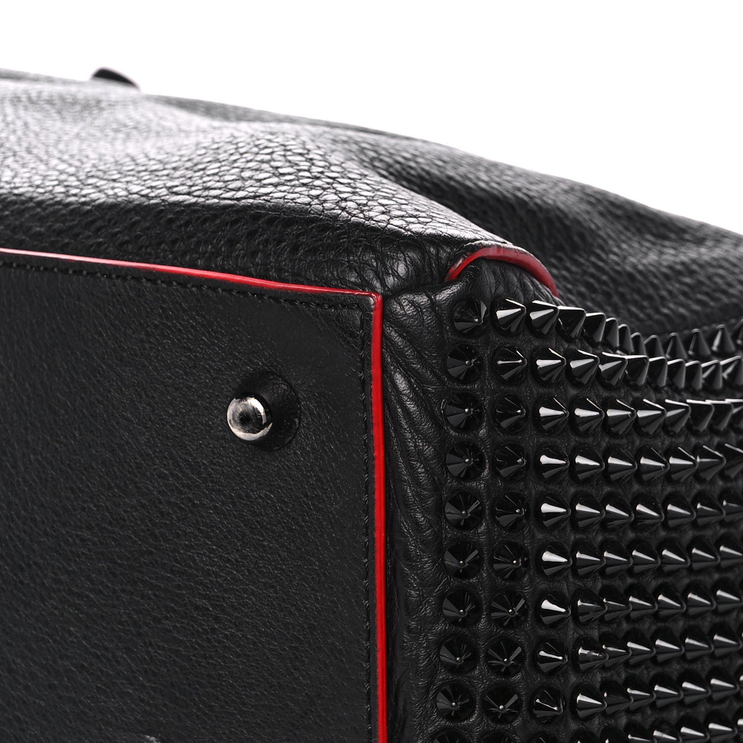 Christian Louboutin Calfskin Panettone Spiked Large Ranch Black 10 of 17