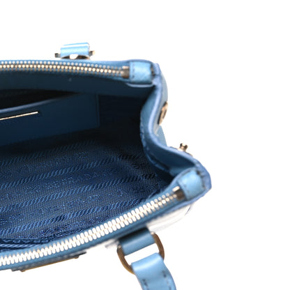 Prada Saffiano Lux Micro Galleria Double Zip Tote Turchese 5 of 9