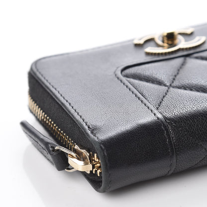 Chanel Sheepskin Quilted Mademoiselle Vintage Zip Coin Purse Black 8 of 9