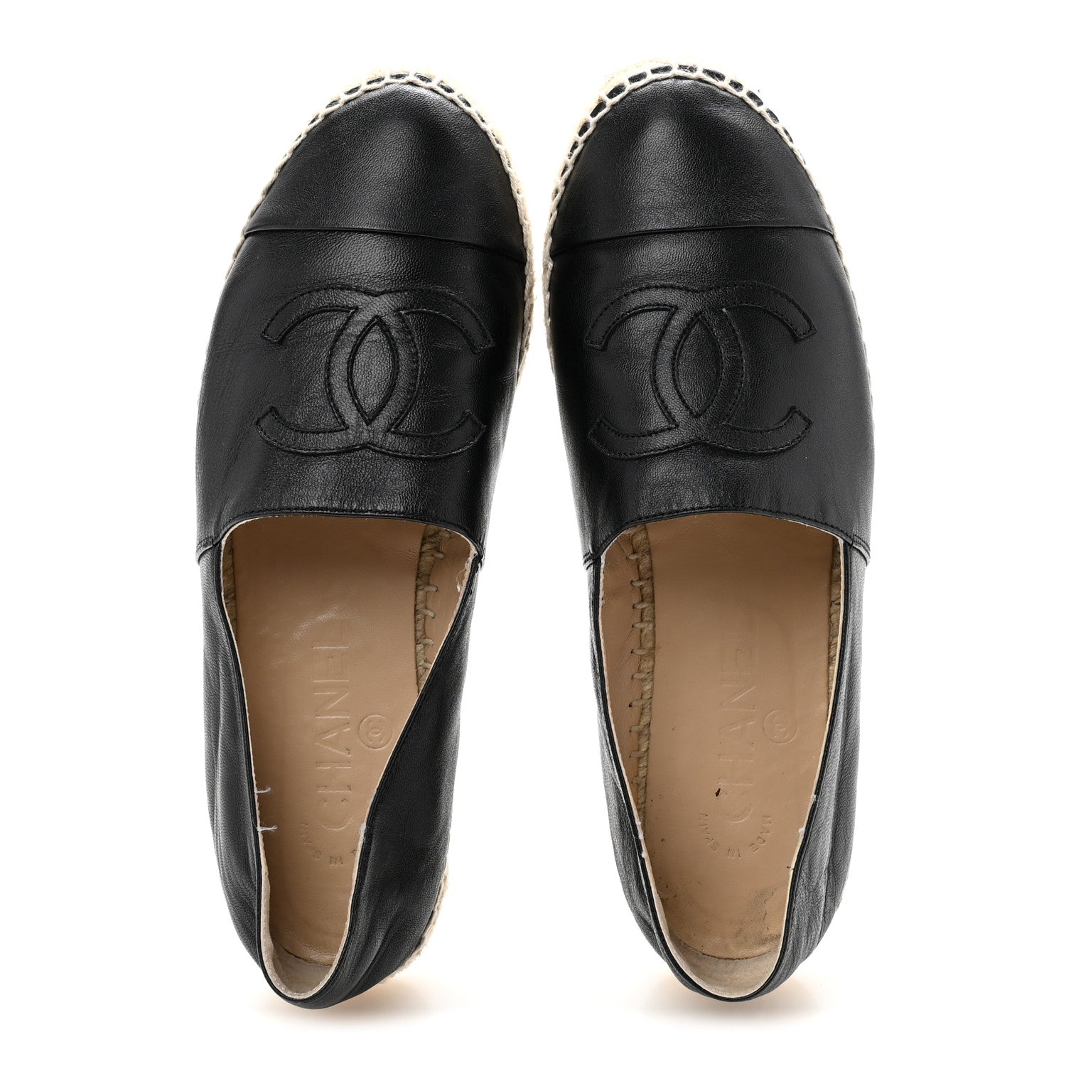 Chanel Lambskin CC Espadrilles 37 Black 2 of 10
