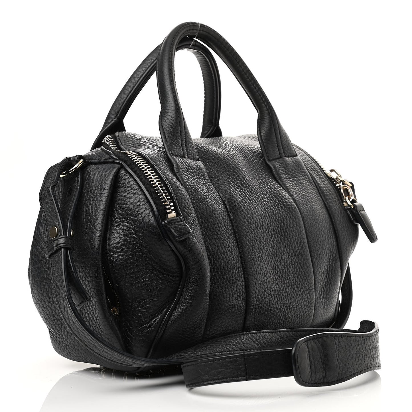 Pebbled Lambskin Mini Rockie Black Gold Hardware