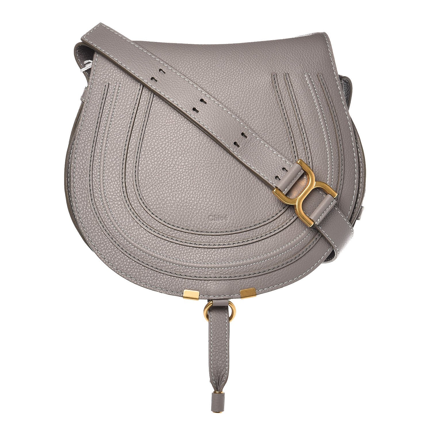 Chloe Calfskin Medium Marcie Round Crossbody Bag Cashmere Grey 1 of 7