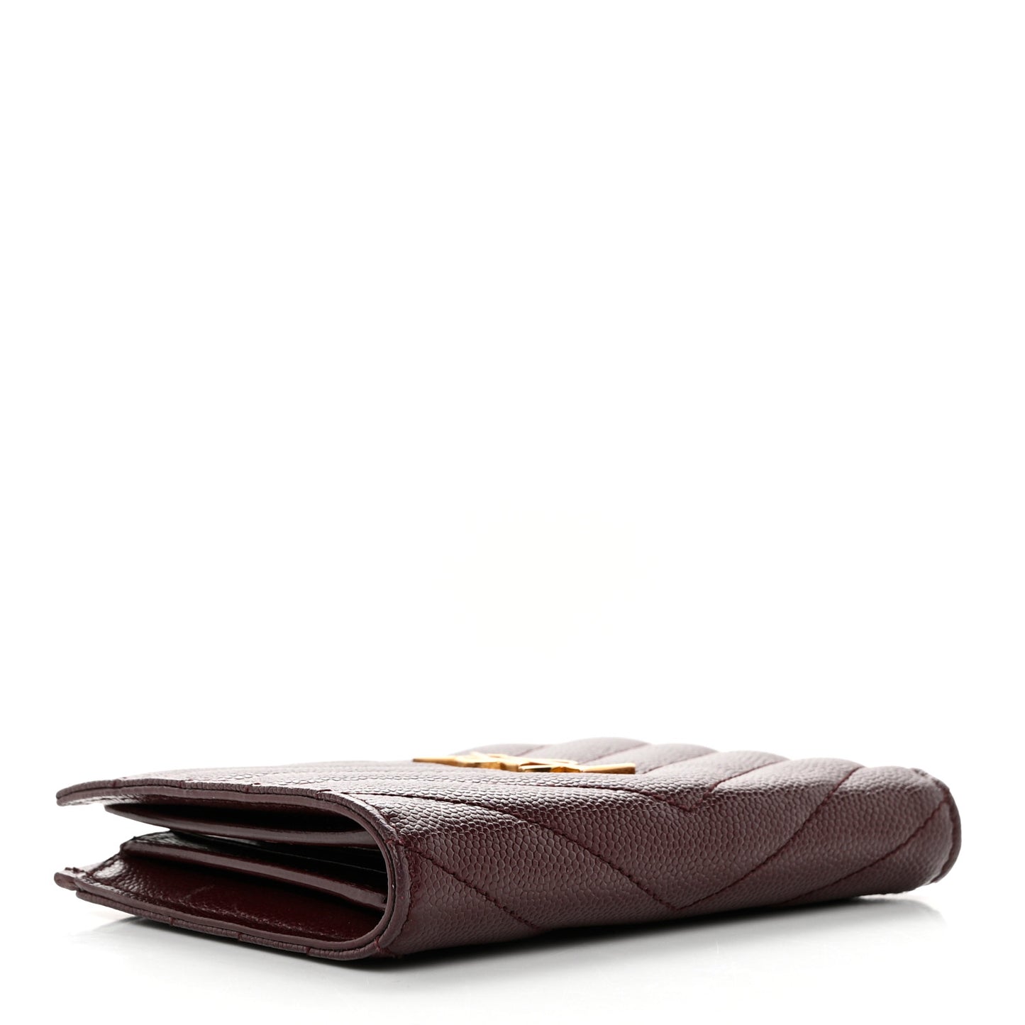 Grain De Poudre Matelasse Chevron Monogram Zipped Two-Part Wallet Rouge Legion