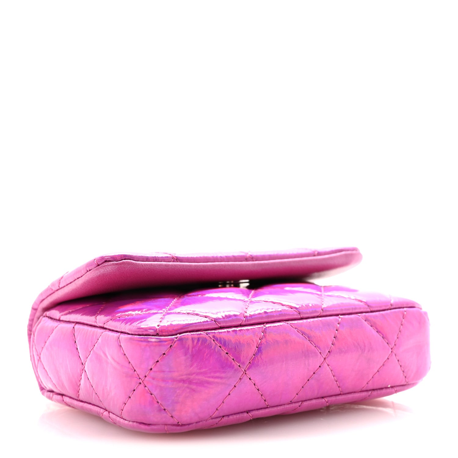 Chanel Patent Lambskin Quilted CC Hook Card Holder Pink 3 of 10