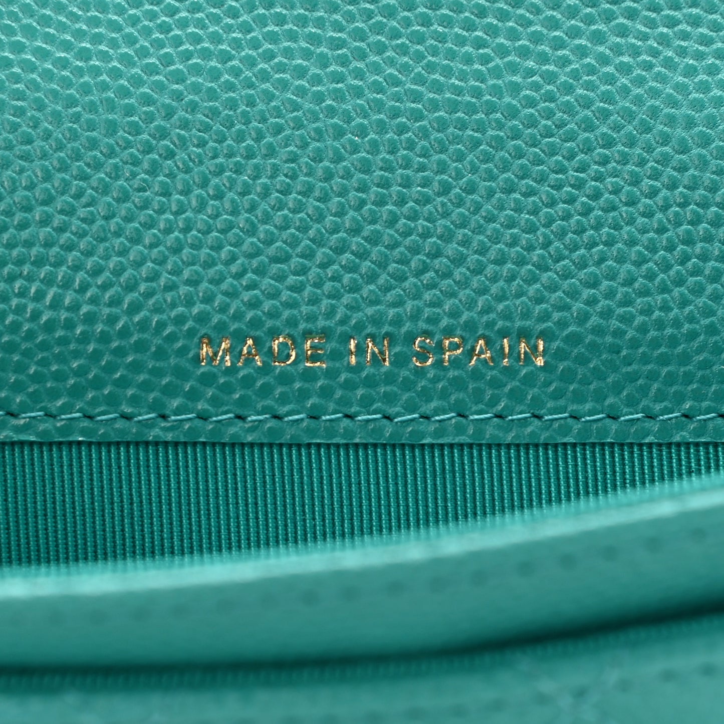 Caviar Quilted Flap Card Holder Wallet Turquoise