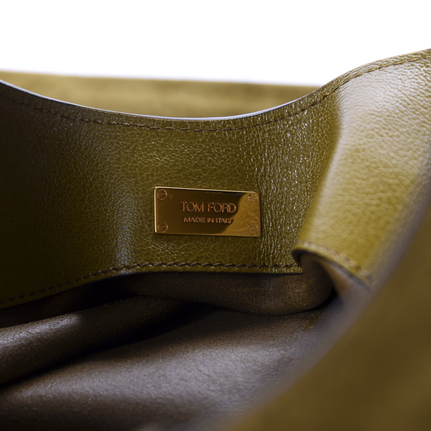 Tom Ford Suede Large Alix Padlock Zip Shoulder Bag Olive 9 of 10