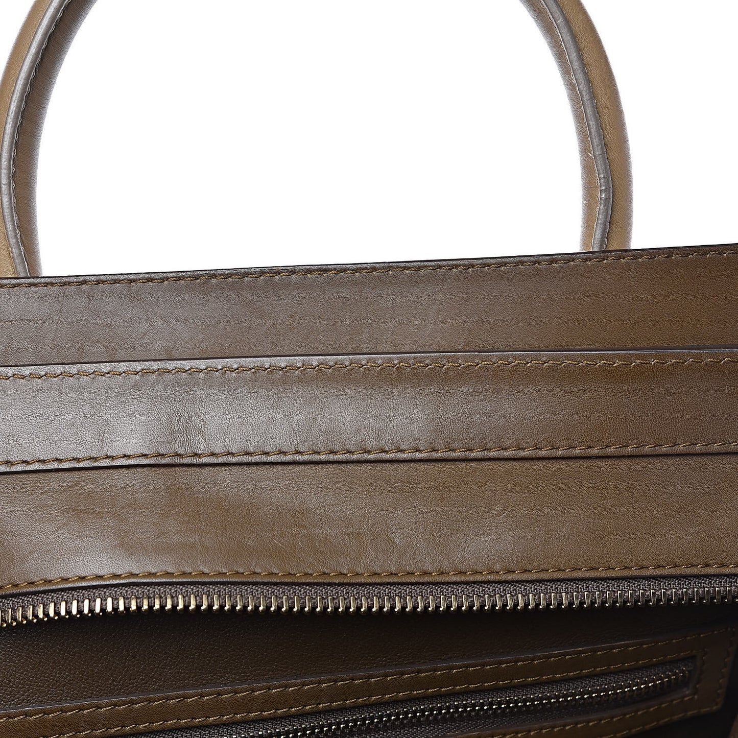 Natural Canvas Smooth Calfskin Mini Luggage Brown