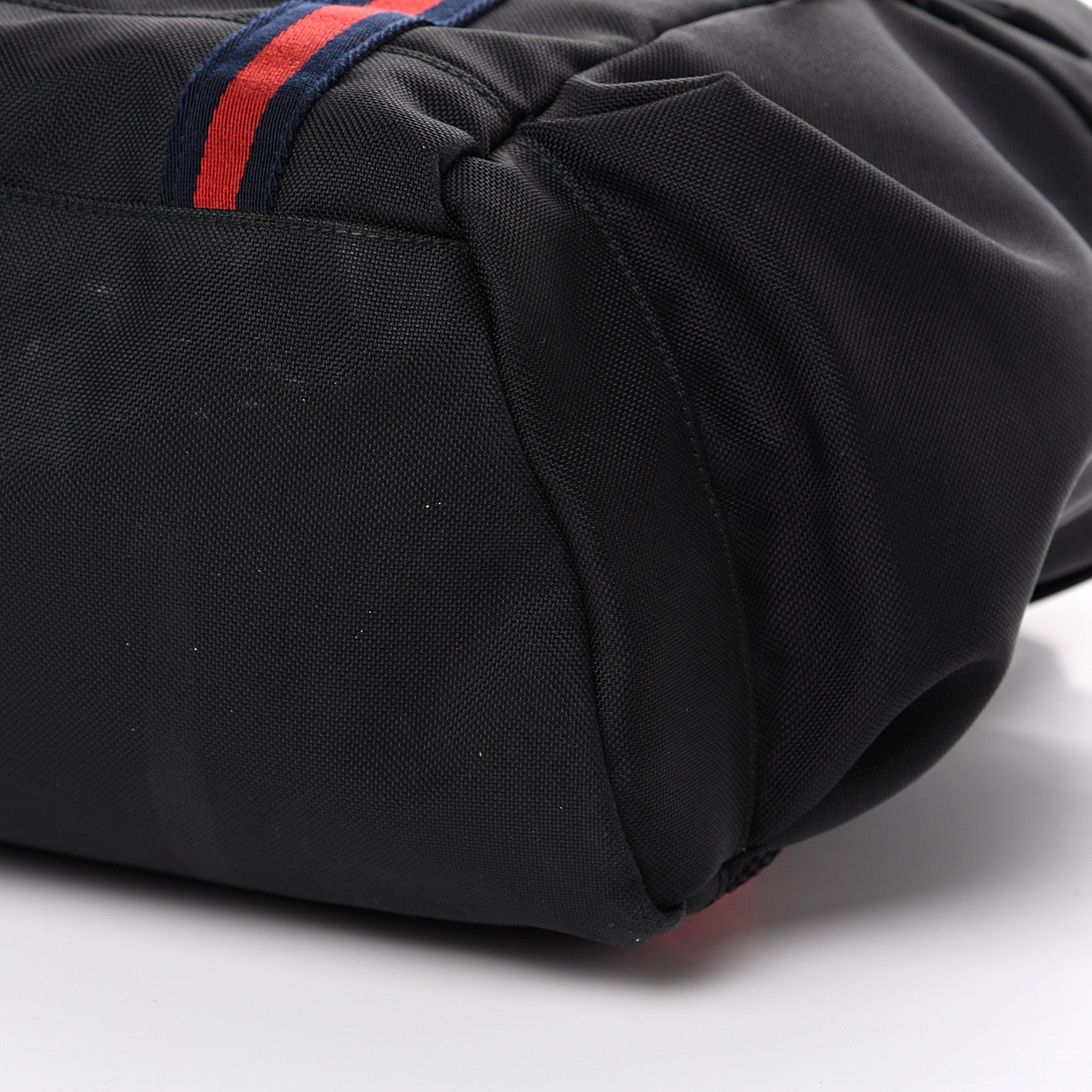 Gucci Techno Canvas Web Double Buckle Backpack Black 9 of 9