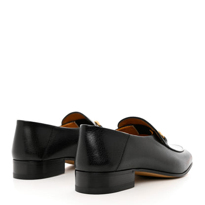 Gucci Goatskin Womens Horsebit Mid-Heel Loafers 38.5 Black 4 of 8