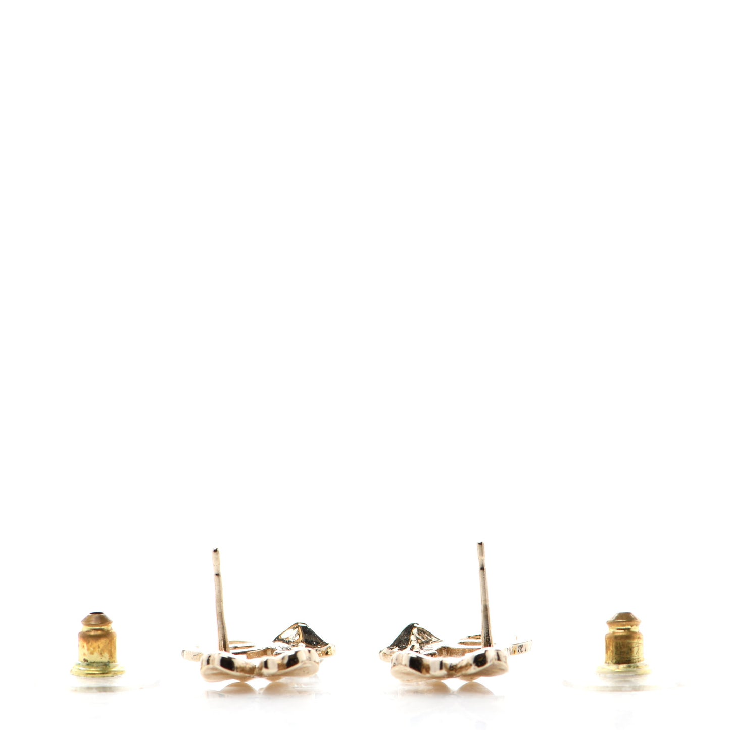 Crystal Shamrock CC Heart Earrings Gold