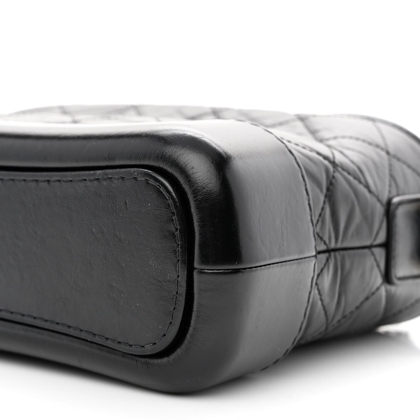 Aged Calfskin Quilted Small Gabrielle Hobo Black