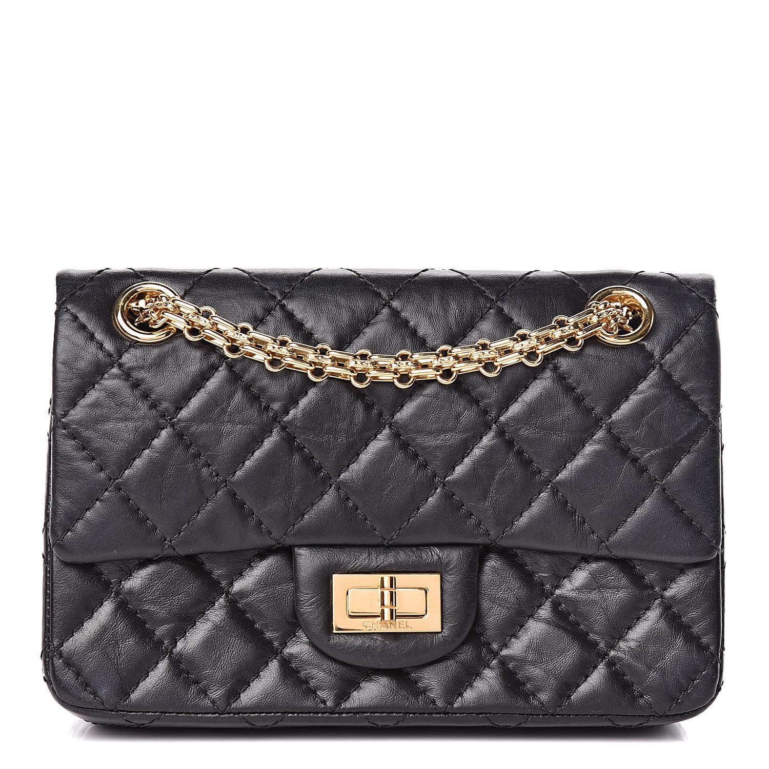 Chanel Aged Calfskin Quilted 2.55 Reissue 224 Flap Black 1 of 12