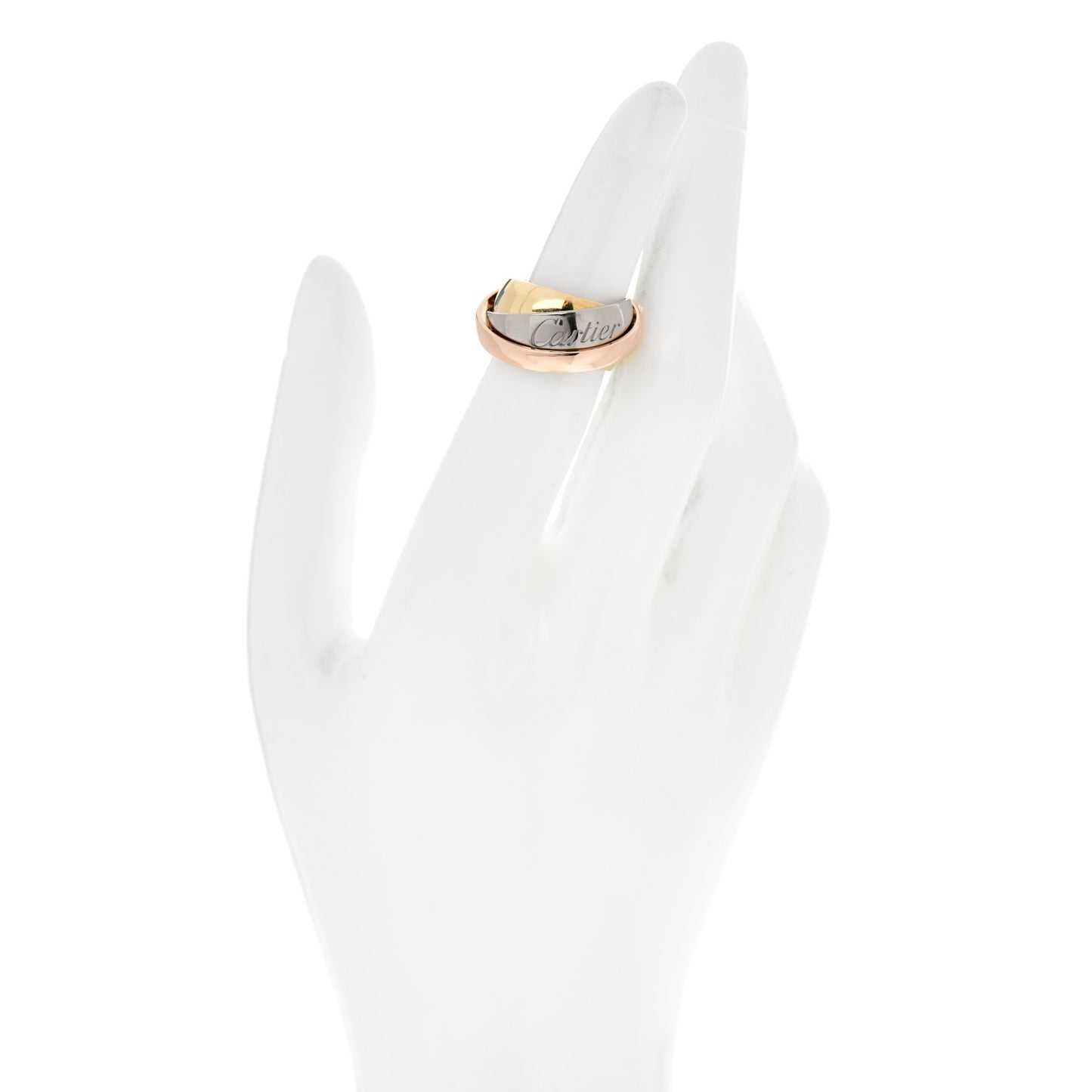 18K Pink Yellow White Trinity Must Essence Ring 50 5.25