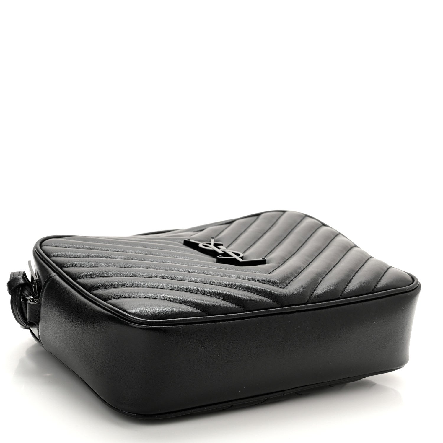 Saint Laurent Calfskin Matelasse Monogram Monochrome Lou Camera Bag Black 4 of 10