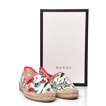 Gucci Canvas Flora Print Espadrilles 39 White Multicolor Fuxia 9 of 9