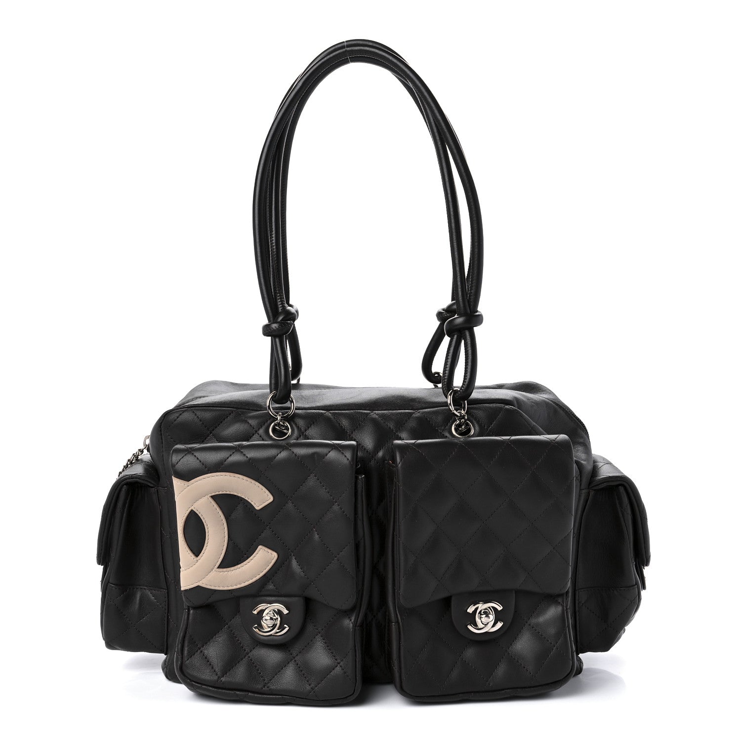 Chanel Calfskin Quilted Large Cambon Multipocket Reporter Brown Beige 1 of 7