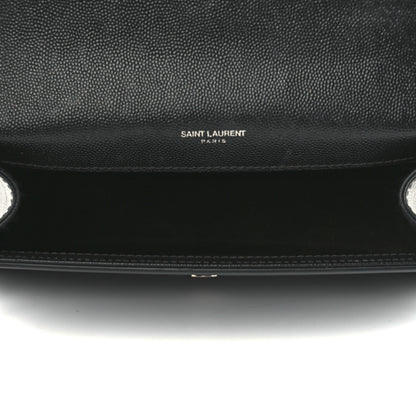 Saint Laurent Grain De Poudre Medium Classic Monogram Kate Satchel Black 5 of 12
