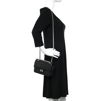Chanel Aged Calfskin Chevron Quilted 2.55 Reissue Mini Flap Black 2 of 11