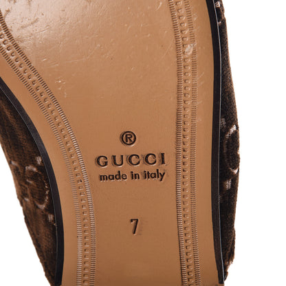Gucci Velvet GG Monogram Mens Princetown Slippers 7 Brown 6 of 9